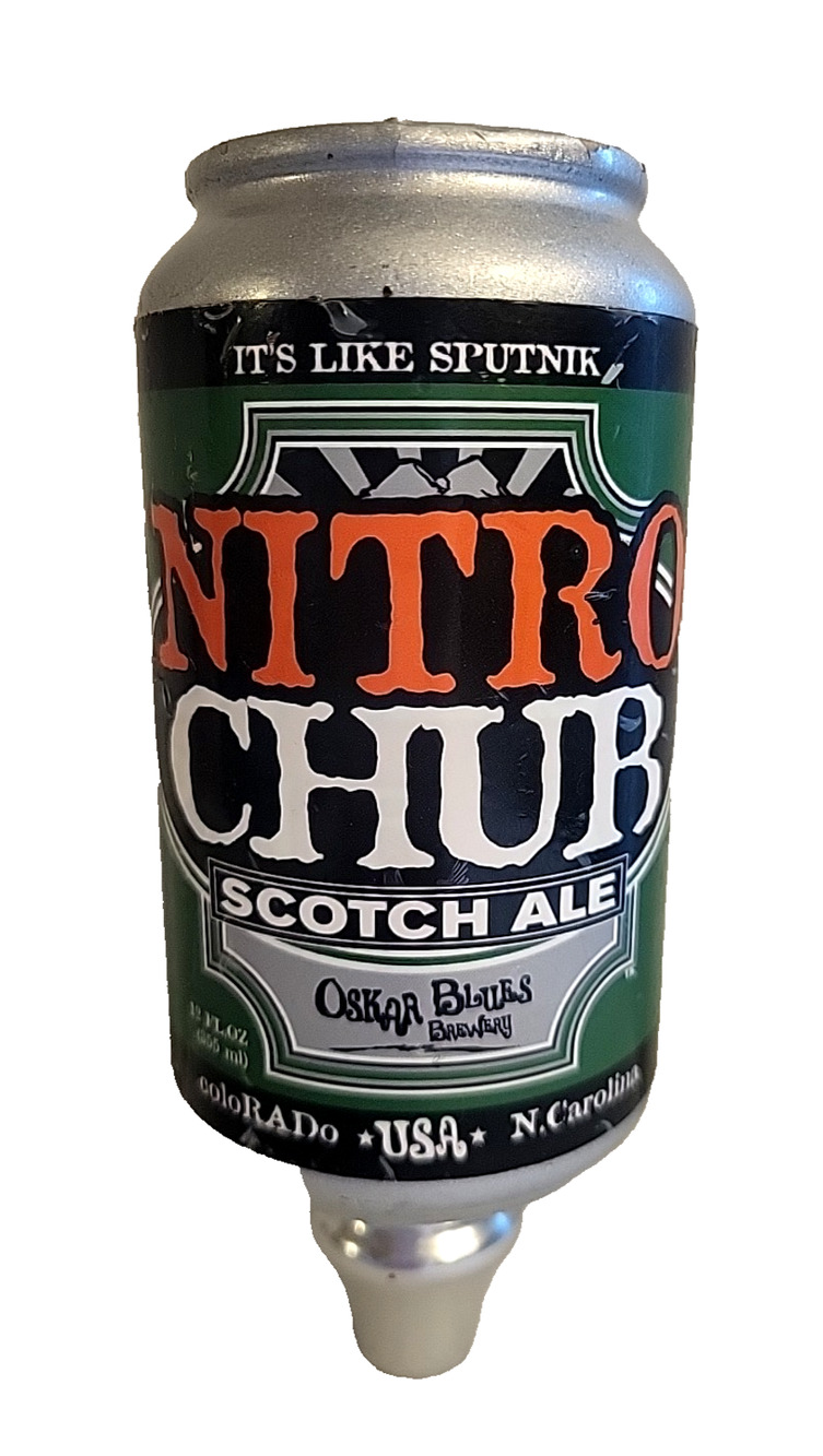 OSKAR BLUES BREWERY NITRO CHUB SCOTCH ALE BEER TAP HANDLE